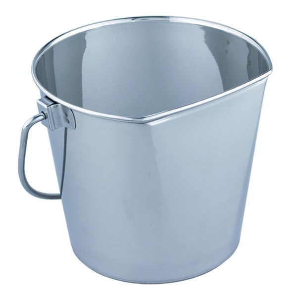 QT Dog Flat Sided Stainless Steel Bucket, 13 Quart