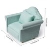 Dollhouse Couch Miniature Furniture Sofa with Pillows for Living Room Desktop Decoration Fabric Sofa Mini Home Scene Accessories Ornament (Single Sofa, Green)