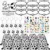 Equsion 50 Pcs Soccer Team Gifts Set Includes Soccer Drawstring Bags Soccer Bracelets Soccer Keychains Soccer Stickers Soccer Cards Soccer Party Favors for Soccer Lover Fans