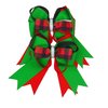 Red, Green & Black Plaid Equestrian Hair Bows-Available on French Barrette, Alligator Clip (French Barrette)