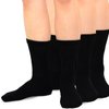 Relaxed Lose Binding Top Viscose Bamboo Diabetic Socks Crew 3-Pairs (9-11, Black)