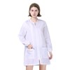 TopTie Satin Long Sleeve Salon Smock Unisex Hair Stylist Barber Cape Jacket Pet Grooming Work Clothes-White-L