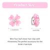 10 Pcs Small Flower Hair Clips with Rhinestone Mini Clover Cute Hair Pins Wedding Bridal Hair Accessories Decorative for Fine Hair Barrettes for Girls Women(Pink)