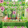 The Frog of Keroppi Birthday Party Decorations, Cartoon Big-Eyed Frog Theme Birthday Supplies set with Happy Birthday Banner,Cake Toppers,Balloons for Cartoon Party Supplies Decor