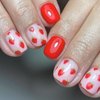 Strawberry on Nails Short Square Press on Nails Cute Pink Fake Nails Red Design Glue on Nails Acrylic 24 Pcs False Nails for Women Girls