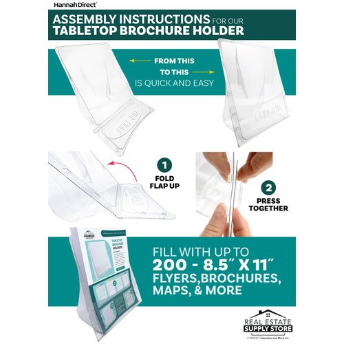 Tabletop Brochure Holder 20 Pack - Eco-Friendly, Can Hold 200, 8.5 x 11 Documents, Flyers, Maps & Brochures or Other Marketing Needs (TAKE ONE - Tabletop, Pack of 20)