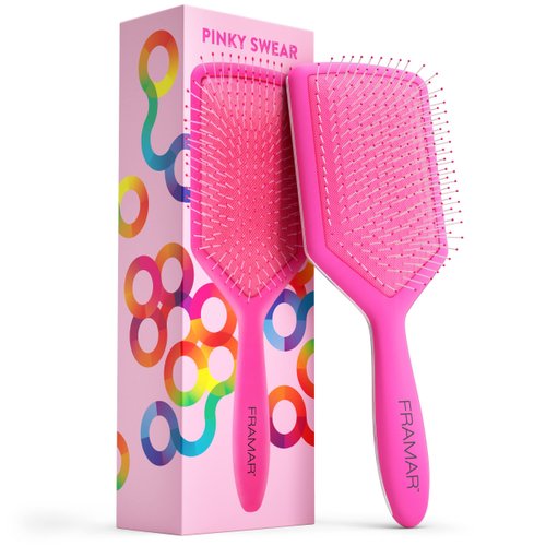 Framar Detangler Brush, Paddle Brush – Elegant Detangling Brush, No more Tangles Hair Brush – Hair Brushes for women, men and children (Pink)
