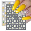 6 Sheets Flower Nail Art Sticker Decals, Charming Daisy Nail Stickers Spring Nail Decals for Nail Art Cute Floral Design Nail Supplies Elegant Self Adhesive Nail Art Decals for Women Nail Decoration