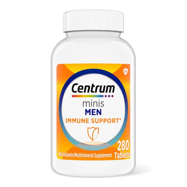 Centrum Minis Men's Daily Multivitamin for Men for Immune Support with Zinc and Vitamin C, 280 Mini Tablets, 140 Day Supply