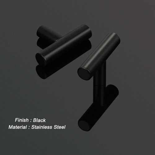 Probrico 10 Pack Single Hole 2inch Length Black Kitchen Cabinet Knobs Stainless Steel Drawer Knobs Bedroom Dresser Knobs