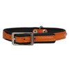 Dogs My Love Rhinestone Genuine Leather Dog Collar (Orange, 8"-9.5" Neck)
