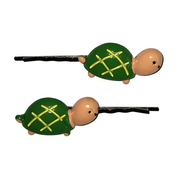 TURTLE Animal - Handmade Bobby PIn Hair clips - Set of 2