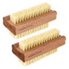 DEBETOOL Acacia Wood Firm Nail Brush,2 Pack Wooden Nail Scrub Brush for Fingernail cleaning,Natural two Side Nail Scrub Brush