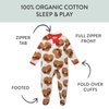 Honestbaby Baby Celebration Sleep & Play Footed One-Piece Pajama Sleeper 100% Organic Cotton, Love at First Bite, 6-9 Months
