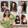 SHNMIN Ponytail Extension,Curly Drawstring Ponytail Extension for Black Women Natural Black Curly Clip in Hair Extensions 18 Inch Synthetic Hairpiece for Daily Party