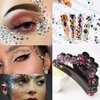 1250 Pcs Self Adhesive Rhinestones for Makeup Eyes 15 Colors Rainbow Rhinestones Face Jewels Face Gems Stick on, DIY Nail Makeup 3mm 4mm 5mm 6mm Rave Festival Accessories Costume for Women