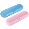 CM 2 Pcs Plastic Travel Case Toothbrush Carrying Case Holder Container Compatible with Oral B Pro, Sonicare and Other Electric Toothbrush (Blue & Pink)
