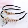 NODG 2 Pack Women Hairbands Crystal Rhinestone Headbands Fashion Non-Slip Hairpiece Elastic Hair Hoop Hair Jewelry Accessories Jeweled Headwear Embellished Hair Wrap Flower Hair Decoration