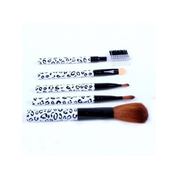 Cosmetic Brush Kit 5 Pcs Makeup Brush Travel Set Princessa - White by BeautyEZ