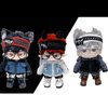 niannyyhouse 15cm 20cm Plush Doll Clothes Cool Set Denim Hoodie Pants Headwear Glasses Shoes Soft Stuffed Plush Toy Dress Up (Grey, 15cm)