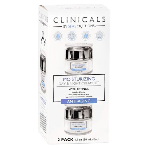 Clinicals- Moisturizing Day & Night Cream Set with Retinol - 2 Pack (1.7oz)