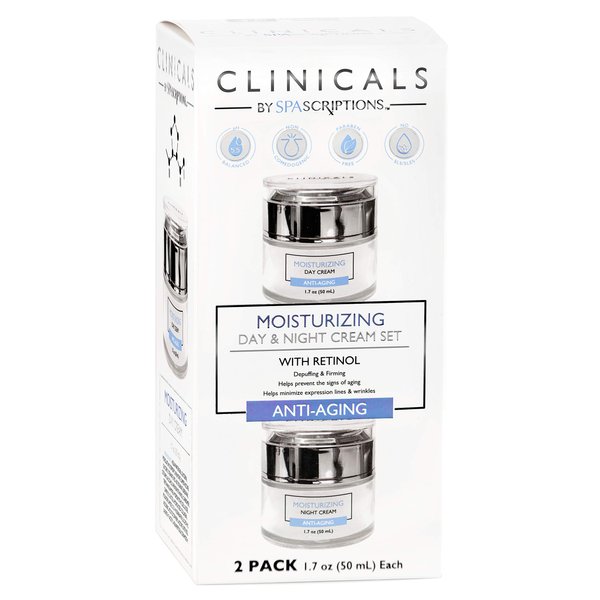 Clinicals- Moisturizing Day & Night Cream Set with Retinol - 2 Pack (1.7oz)