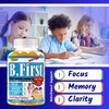 B.First Brain Supplements for Memory and Focus, Brain Booster for Kids, Teens & Children, Omega 3 Fatty Acids Enhance Attention, Clarity, Concentration, Tasty Easy-to-Swallow 60 Chewable Gummies