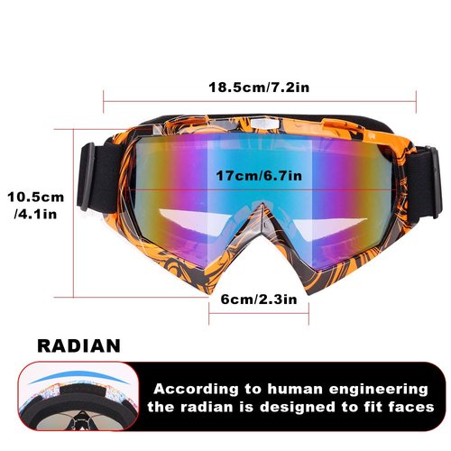 Rngeo Ski Goggles, 2 Pack Motorcycle Goggles Snowboard Glasses Men Women UV Protection Anti-Glare