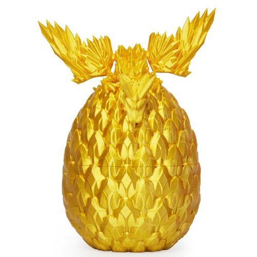 BLFMT Dragon Egg,3D Printed Flying Dragon Eggs with Dragon Inside,Crystal Dragon Fidget Toy, Home Office Decor Executive Desk Toys for Adults and Kids(Gold)