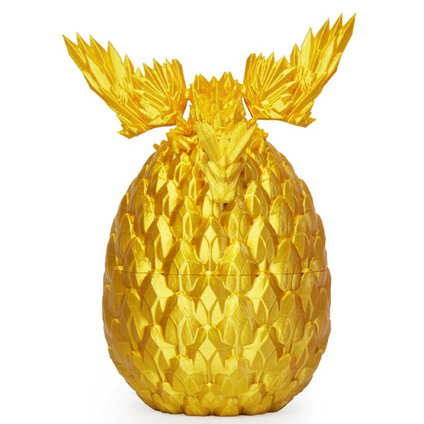 BLFMT Dragon Egg,3D Printed Flying Dragon Eggs with Dragon Inside,Crystal Dragon Fidget Toy, Home Office Decor Executive Desk Toys for Adults and Kids(Gold)