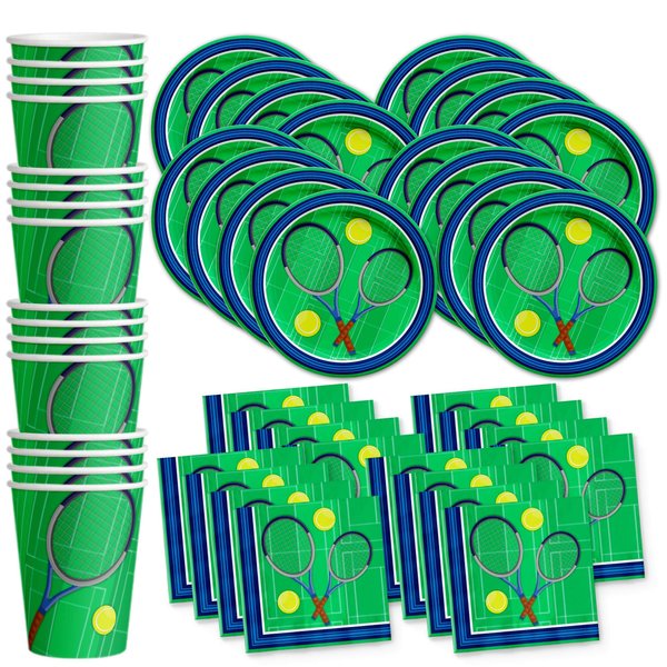 Tennis Birthday Party Supplies Set Plates Napkins Cups Tableware Kit for 16