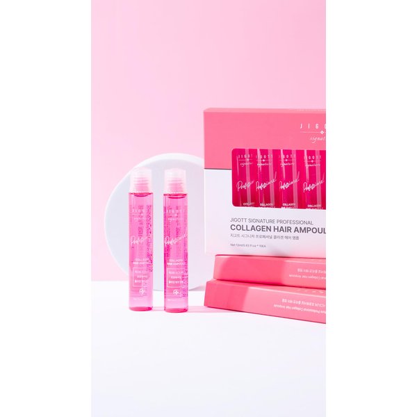 Jigott - Signature Professional Collagen Hair Ampoule, K-Beauty Hair Treatment, 13ml/0.43FL.OZ *10 EACH…
