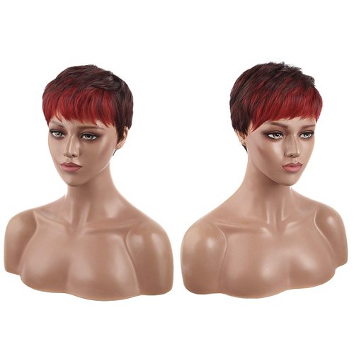 FCHW-wig Short Pixie Cut Hair Wig Short Black Hairstyles Synthetic Wigs For Women Short Ombre Hair Wigs For Black Wome African American Women Wigs (99450)