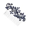 Lurrose Wedding Hair Comb Blue Rhinestone Hair Comb Hairpin Bride Vintage Flower Crystal Overtone Bridal Hair Accessories for Bridal Bridesmaid