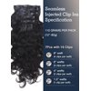 Flooyeer Clip in Hair Extensions Real Human Hair, Seamless Clip in Hair Extensions Human Hair Invisi Edge, 14inch 7 Pcs 110g, Body Wave Injected Clip in Hair Extensions Human Hair Clip ins