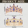2 Pcs King and Queen Crowns Set King Crowns for Men Royal Crown with Black Rhinestone Crystal Crowns for Women Princess Crown Tiara Costume Headwear for Wedding Homecoming Party Decorations