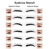 104 PCS Eyebrow Mold Templetes,12 Styles Eyebrow Stencil Molding Stickers Kits with Eyebrow Spatula,3-Minute Makeup, Suitable for Most People