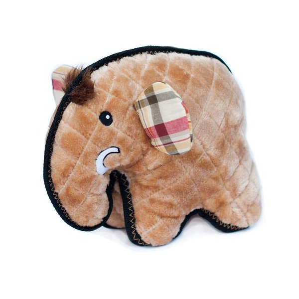 Zippy Paws - Z-Stitch Grunterz Durable Stuffed Squeaky Dog Toy - Manny the Mammoth