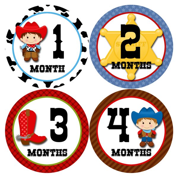 Months In Motion Baby Monthly Stickers - Baby Milestone Stickers - Newborn Boy Stickers - Month Stickers for Baby Boy - Baby Boy Stickers - Newborn Monthly Milestone Stickers