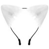 anpiwshjo Fox Cat Wolf Rat Ears Headband, Halloween Furry Headband, Animal Ears Headband, Halloween Christmas Cat Costumes Cosplay Party for Women Men Adult (White)