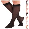 ABSOLUTE SUPPORT Made in USA - Graduated Support Opaque Compression Knee High Socks for Women 15-20mmHg | For Circulation during Flight, Travel, Airplane - Black, Medium - ATRAVEL101BL2