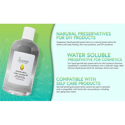 Germall Plus Liquid Preservative - Water Soluble Natural Preservative for Skin Products - Germall Plus Preservative for Cosmetics & Self Care Body Lotion (2 OZ)