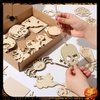 60 Pcs Halloween Craft Wooden Painting Kit, DIY Halloween Painting Craft for Family Activities Halloween Party Supplies, Halloween Wood Blank Cutouts Ornaments for School Art DIY Activities Games
