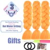 LILYKA SHOW 3 Packs 24 Inch Braiding Hair Extensions for Women Kanekalon Braiding Hair Ombre Jumbo Braiding Hair Extensions High Temperature Synthetic Braiding Hair for Twist Crochet Braids(3 Packs 24",orange)