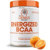 Genius BCAA Energy Powder, Orange - Nootropic Amino Acids & Muscle Recovery - Natural Vegan BCAAs Workout Supplement for Women & Men (Pre, Intra & Post Workout) - No Artificial Sweeteners