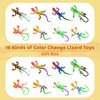Lizard Series -16pcs Temperature Color Changing Bath Toys,Water Table Toy for Easter Egg Fillers,Goodie Bags Fillers,Themed Party,Classroom Rewards,Carnival Prize, for Kids 3+