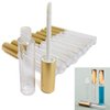 AllTopBargains 20 Yellow Gold Plastic PET Lip Gloss Bottles 10ML Balm Container Clear Stopper