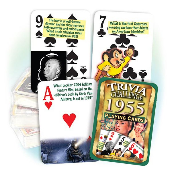 Flickback 1955 Trivia Playing Cards Birthday or Anniversary