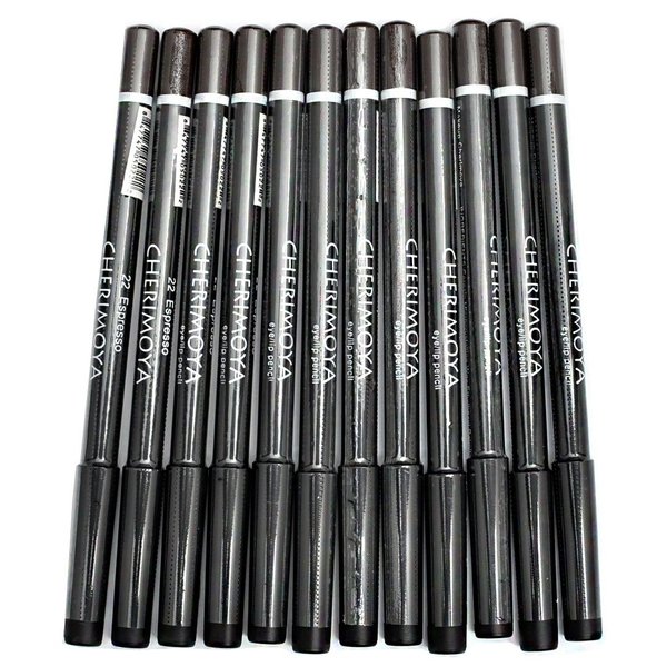 Cherimoya Makeup Eye & Lip Liner Pencil Espresso 12 Pieces