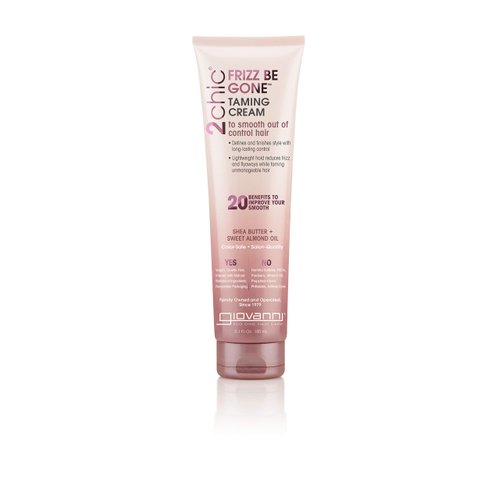 Giovanni Frizz Be Gone Taming Cream - Natural Hair Smoothing Formula with Shea Butter & Sweet Almond Oil, Macadamia, Color Safe, Vegan, 2chic - 5.1 oz. (Pack of 1)